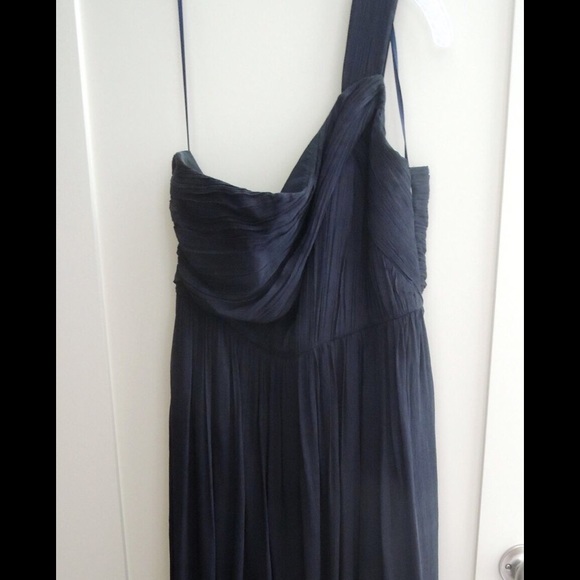 J Crew Bridesmaid Navy Silk Chiffon Gown size 10