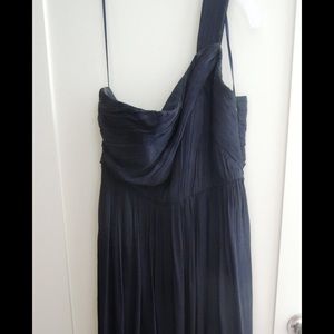 J Crew Bridesmaid Navy Silk Chiffon Gown size 10