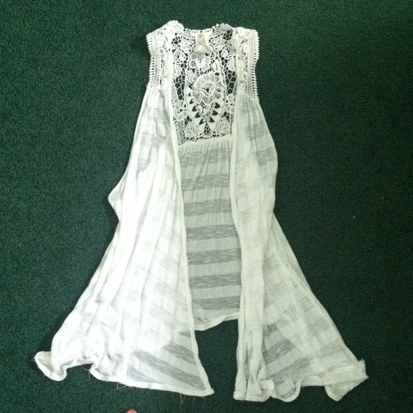 White Cardigan with Lace