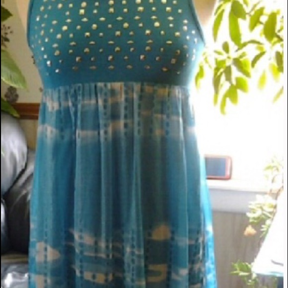 Beautiful blue colored maxi dress