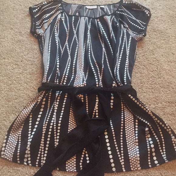 Silk pink and black top