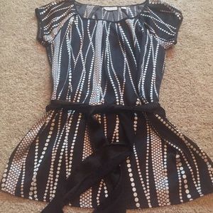 Silk pink and black top