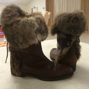 Leather and rabbit fur. Zemar Made in Italy