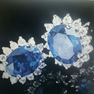 Royal 2+ carat lab-created earrings, 925 sterling