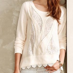 Anthropologie Lace Ways Pullover NWOT