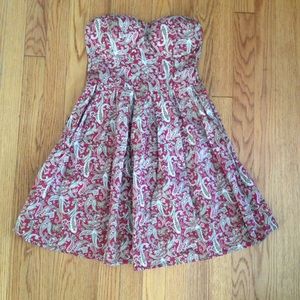 Red and green paisley dress