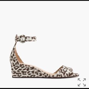BNIB J. Crew Leopard Laila Wedges 8.5