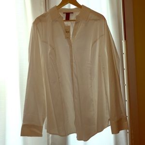 Lane Bryant career white button down collar shirt