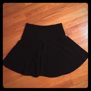 Textured black skater skirt