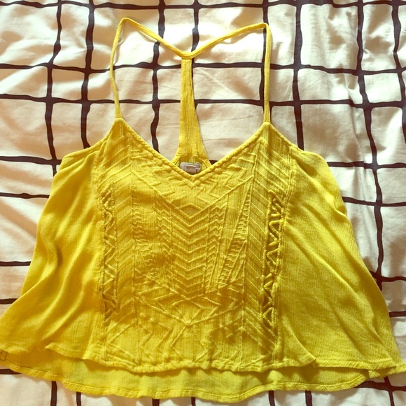 Bright yellow cropped tank