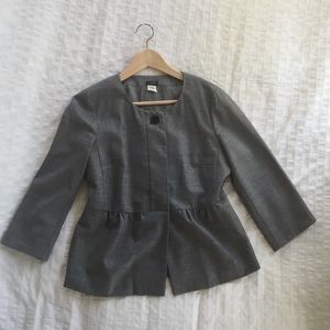 J. Crew fitted grey peplum blazer
