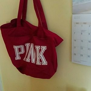 PINK tote bag.. many pockets