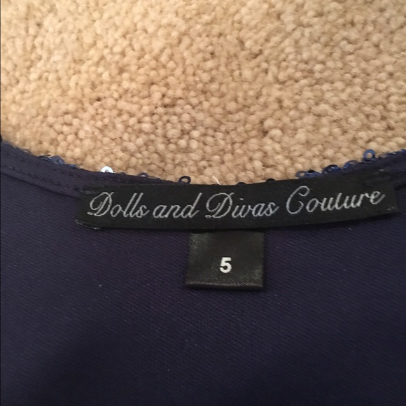 Dolls & Divas Couture sapphire sequin party dress - Picture 3 of 4