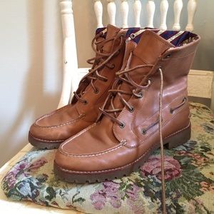Sperry tan leather mid calf  boots