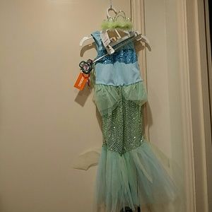 New 5, 6 Gymboree Mermaid costume, tiara, wand