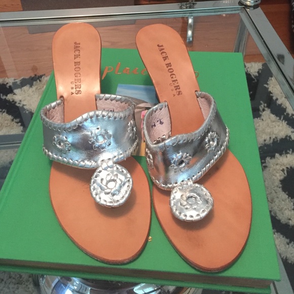 Jack Rogers Silver Wedges