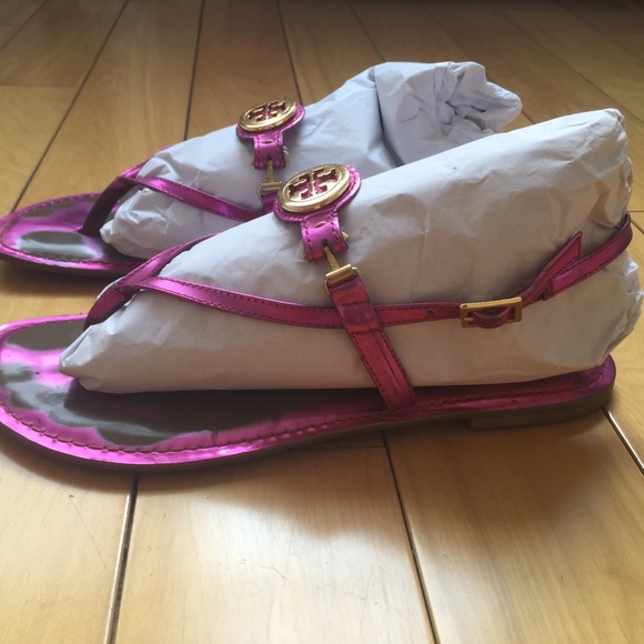 Tory Burch 8M purple metallic Ali sandal