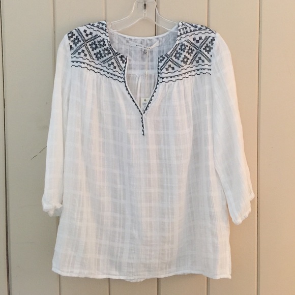 Max Studio Tops - Max Studio embroidered peasant blouse-NWT- size S