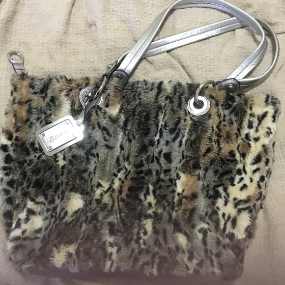 100% Authentic, B. Markowsky, leopard shoulder bag