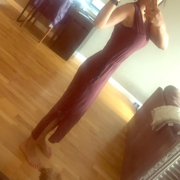 NWT Burgundy Stripe Maxi Dress