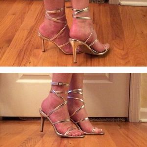 silver strap around heels