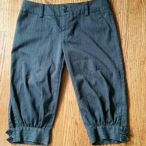 Gray pinstripe capri pants