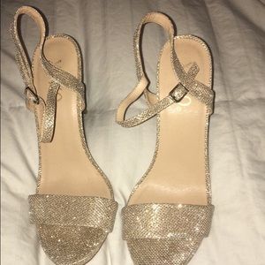 Gold sparkly heels