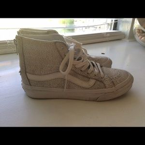 Vans leather sk8- hi slim zip high tops size 6