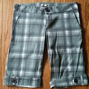 Olive green plaid shorts