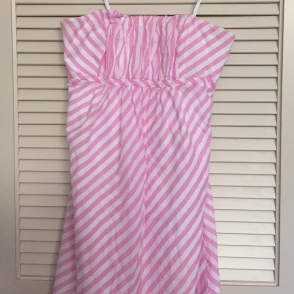 Lily Pulitzer Pink Stripe Strapless Dress (Size 6)