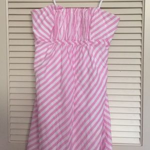Lily Pulitzer Pink Stripe Strapless Dress (Size 6)