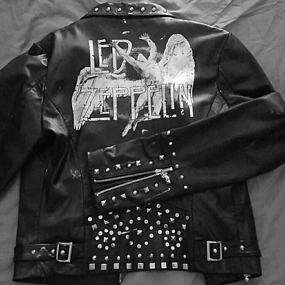 Led Zeppelin genuine leather rockstar jacket