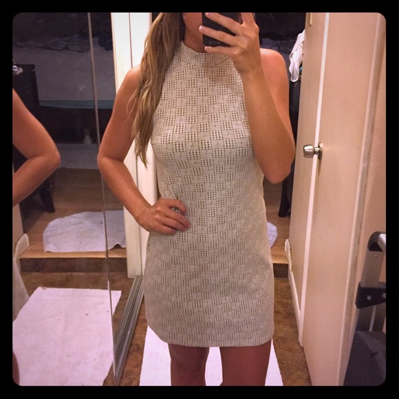 Lulus Dresses & Skirts - Grey textured high neck dress
