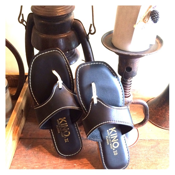 NEW Men's Handmade Natural Leather Sandals BLACK