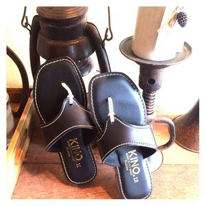 NEW Men's Handmade Natural Leather Sandals BLACK