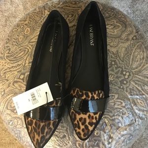 NEW!! Lane Bryant black and leopard print flats