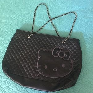 Black Quilted Hello Kitty Purse