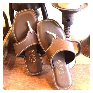NEW Men's Handmade Natural Leather Sandals BROWN