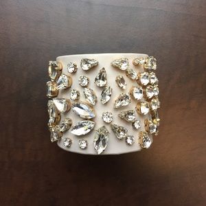 Stunning JCrew leather and rhinestone bracelet