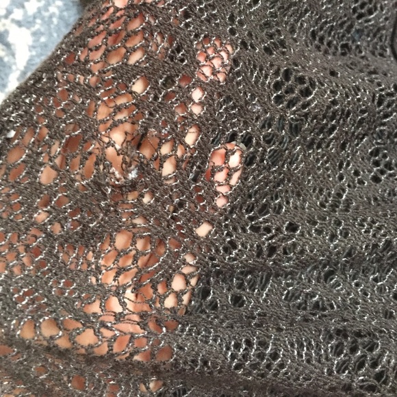 Rocker Chic Tunic with Lace, Ties, and Studs. Sz S - Picture 3 of 4