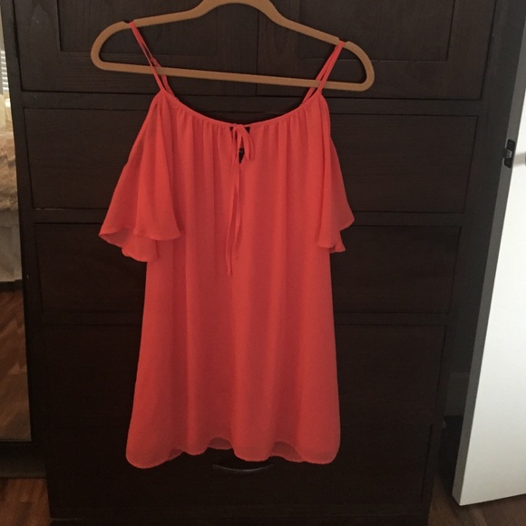 Forever 21 cold shoulder coral dress