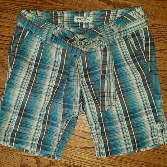 Teal and brown plain shorts - Picture 1 of 4