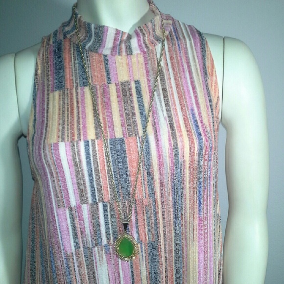 Multi-color shift swing dress with mock neck - Picture 4 of 4