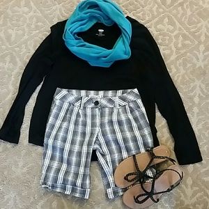 Black and white plaid shorts