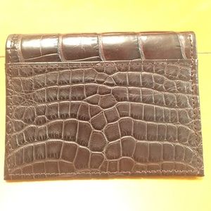 100% genuine alligator business card holder