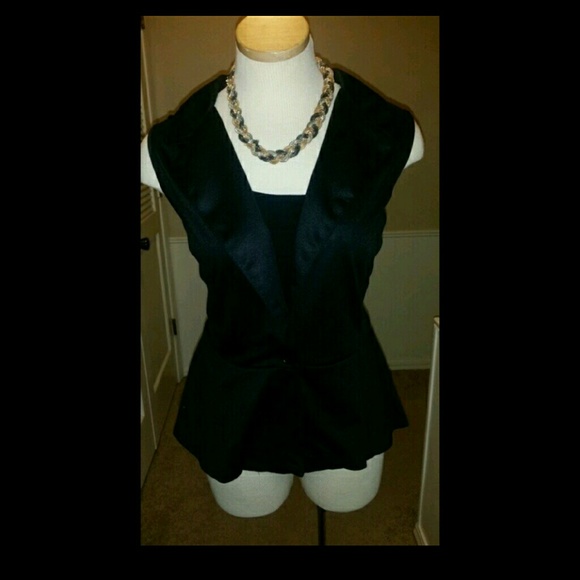 Black Peplum vest