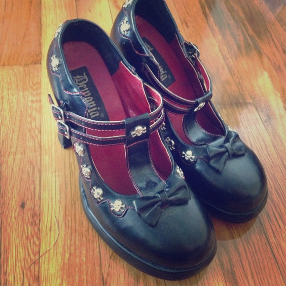 Demonia Crypto High Heel Mary Jane goth shoes