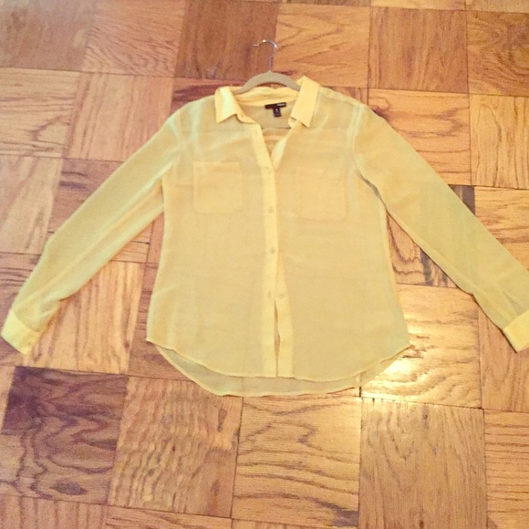 Aqua Translucent Collared Button Down Blouse - image 1