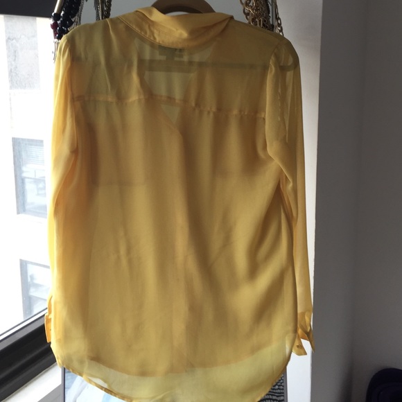 Aqua Translucent Collared Button Down Blouse - image 3