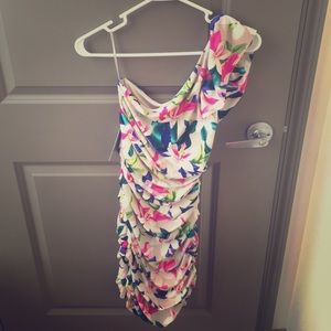 Express Floral One Shoulder Dress